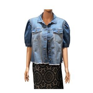 Love Trend Denim Cropped Jackey Medium